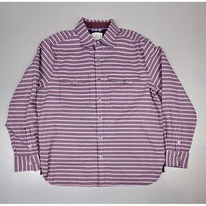 Construct Shirt Mens Large. Patterned Modern Hybrid Button Up‎ Long Sleeve Top.